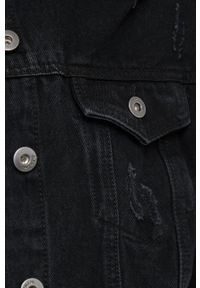 Answear Lab kurtka jeansowa bawełniana kolor czarny przejściowa oversize. Kolor: czarny. Materiał: jeans, bawełna. Styl: wakacyjny