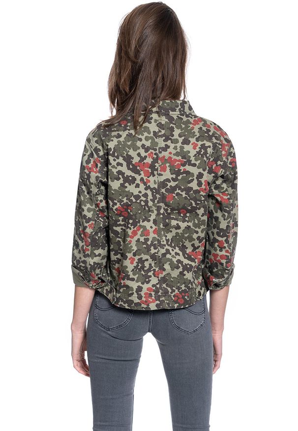 Lee - KURTKA JEANSOWA DAMSKA LEE MILITARY OVERSHIRT REGULAR L51BSBQY 112111517. Materiał: jeans