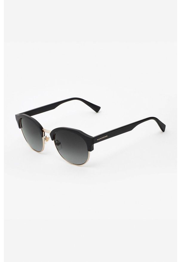 Hawkers - Okulary przeciwsłoneczne RUBBER BLACK GRADIENT CLASSIC. Kształt: okrągłe. Kolor: czarny. Wzór: gradientowy