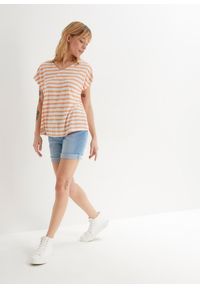 bonprix - Bermudy dżinsowe Straight, mid waist. Kolor: niebieski. Sezon: lato #3