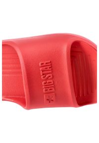 Big-Star - Klapki damskie Big Star, wykonane z lekkiego materiału syntetycznego z jednolitą konstrukcją szerokim paskiem na przodzie oraz profilowaną podeszwą,. Kolor: czerwony. Materiał: syntetyk, materiał. Wzór: jednolity. Styl: elegancki, wakacyjny #6