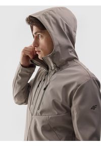 4f - 4F Kurtka softshell wiatroodporna membrana 8000 męska - beżowa XXL. Typ kołnierza: kaptur. Kolor: beżowy. Materiał: softshell. Technologia: Windstopper. Sezon: zima, jesień, wiosna. Sport: wspinaczka, kolarstwo