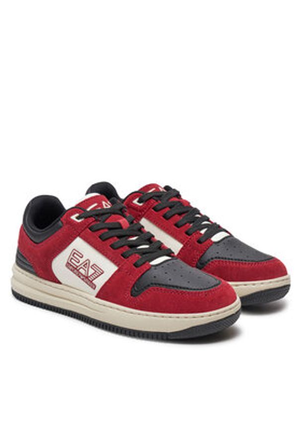 EA7 Emporio Armani Sneakersy X8X195 XK409 U269 Bordowy. Kolor: czerwony. Materiał: zamsz, skóra