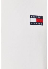 Tommy Jeans - Bluza bawełniana. Typ kołnierza: kaptur. Kolor: biały. Materiał: bawełna. Wzór: gładki, aplikacja #4