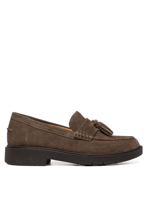 Geox Loafersy D Spherica Ec1 B D65DKA 22 C6029 Brązowy jasny. Kolor: brązowy. Materiał: skóra, zamsz