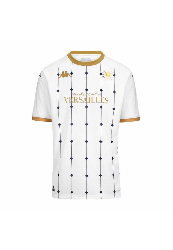Kappa - Koszulka wyjazdowa FC Versailles 78 Kombat 2024/25. Kolor: wielokolorowy, biały, żółty. Sport: piłka nożna