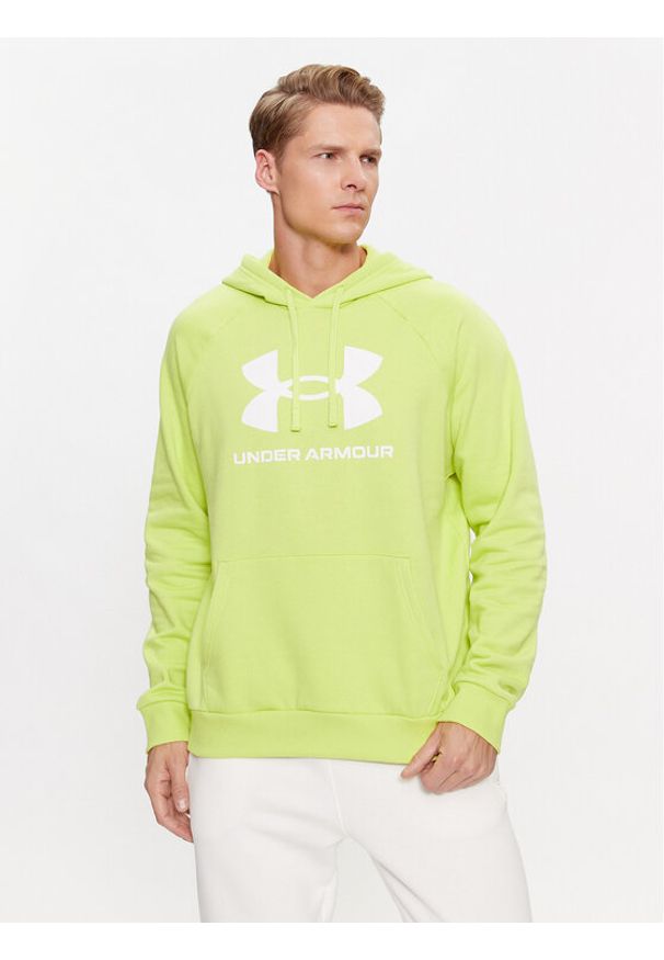 Under Armour Bluza Ua Rival Fleece Logo Hd 1379758 Żółty Loose Fit. Kolor: żółty. Materiał: bawełna