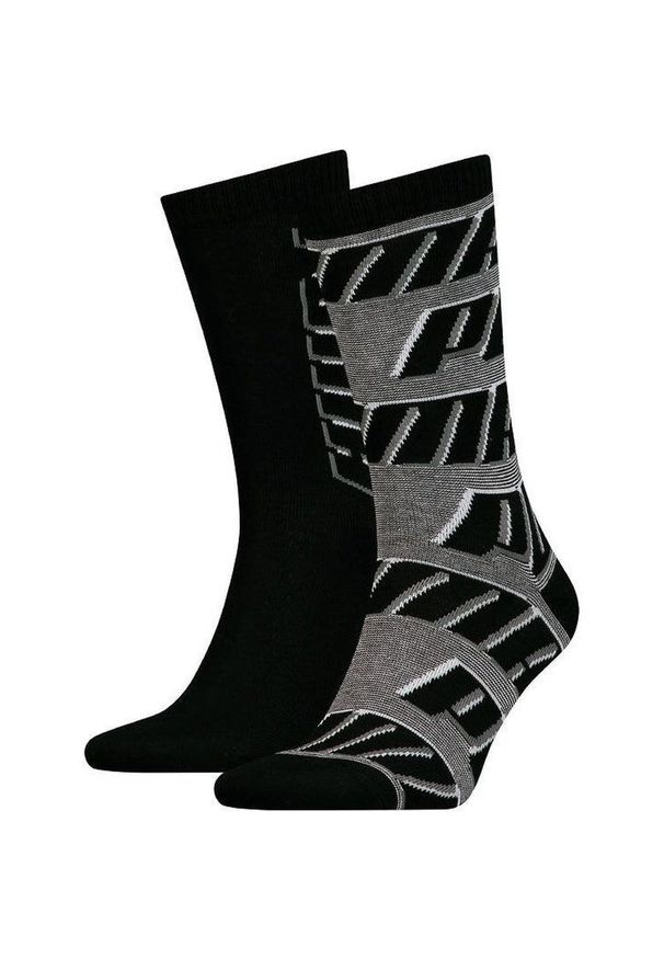 ZEAGLE - Skarpetki Puma High Cotton 39-42 - 2 pary z logo. Kolor: czarny, biały, wielokolorowy. Materiał: bawełna