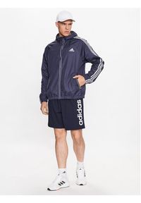 Adidas - adidas Szorty sportowe AEROREADY Essentials Single Jersey Linear Logo Shorts IC0064 Niebieski Regular Fit. Kolor: niebieski. Materiał: bawełna. Styl: sportowy #4
