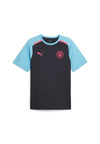 Puma Manchester City Men T -Shirt XL - Casual & Confort. Kolor: niebieski. Materiał: bawełna