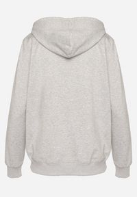Born2be - Szara Bawełniana Bluza Rozpinana z Kapturem i Sznurkiem Teloriela. Okazja: na co dzień. Typ kołnierza: kaptur. Kolor: szary. Materiał: bawełna. Długość rękawa: długi rękaw. Długość: długie. Wzór: aplikacja. Styl: klasyczny, casual #6