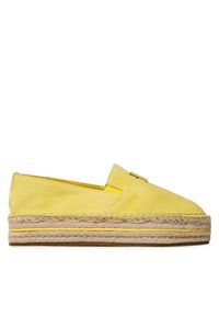 TOMMY HILFIGER - Tommy Hilfiger Espadryle Th Suede Platform Espadrille FW0FW07069 Żółty. Kolor: żółty. Materiał: skóra, nubuk. Obcas: na platformie #1