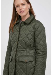 Polo Ralph Lauren kurtka damska kolor zielony przejściowa. Typ kołnierza: polo. Kolor: zielony. Materiał: poliamid #5