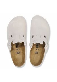 Klapki Birkenstock Boston Leve 1024731 białe. Kolor: biały. Materiał: zamsz, welur, skóra #4