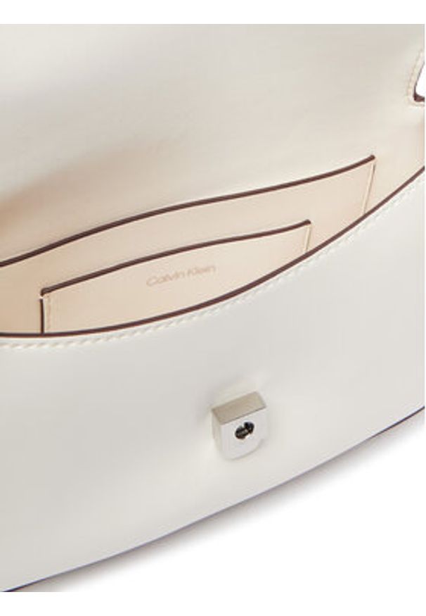 Calvin Klein Torebka Ck Flap Camera Bag LV04F3421G Biały. Kolor: biały. Materiał: skórzane