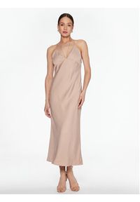 Calvin Klein Sukienka koktajlowa K20K205027 Beżowy Slim Fit. Kolor: beżowy. Materiał: wiskoza. Styl: wizytowy #2