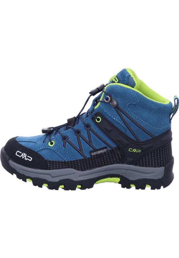 Buty trekkingowe dla dzieci CMP Kids Rigel Mid. Okazja: na co dzień. Kolor: czarny, niebieski, wielokolorowy. Materiał: syntetyk, materiał