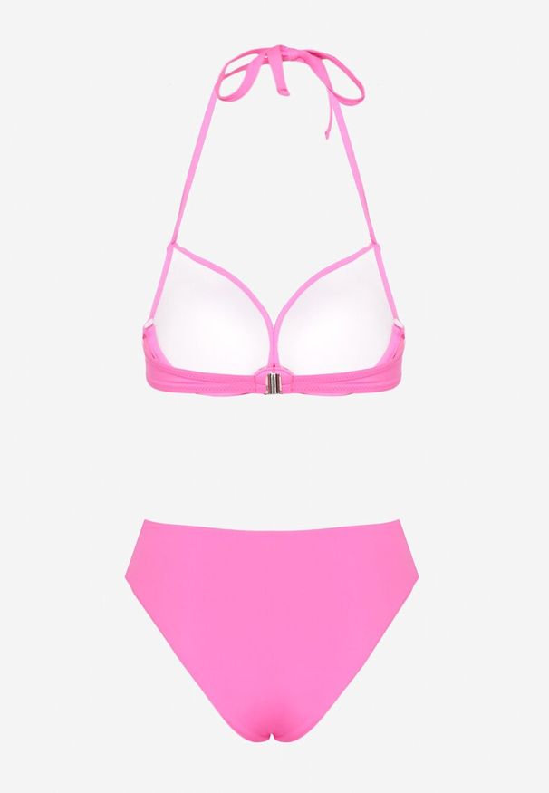 Born2be - Fuksjowe Bikini Wiązany Biustonosz i Majtki Typu Figi Vanissa. Kolor: różowy