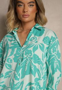 Renee - Niebieska Koszula Oversize w Kwiatowy Print Boinea. Kolor: niebieski. Wzór: kwiaty, nadruk #4