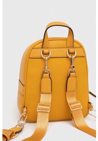 MICHAEL Michael Kors plecak skórzany damski kolor żółty mały gładki. Kolor: żółty. Materiał: skóra. Wzór: gładki #3