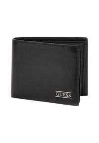 Guess - GUESS Czarny portfel męski New Bosto Bifold. Kolor: czarny. Materiał: skóra #3
