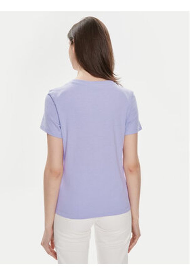 Guess T-Shirt Ss Rn Sequins Logo T W4GI31 I3Z14 Fioletowy Regular Fit. Kolor: fioletowy. Materiał: bawełna
