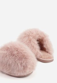 Born2be - Różowe Futrzane Kapcie z Długim Włosiem Anindria. Okazja: do domu, na co dzień. Kolor: różowy. Materiał: futro. Styl: glamour, casual #3