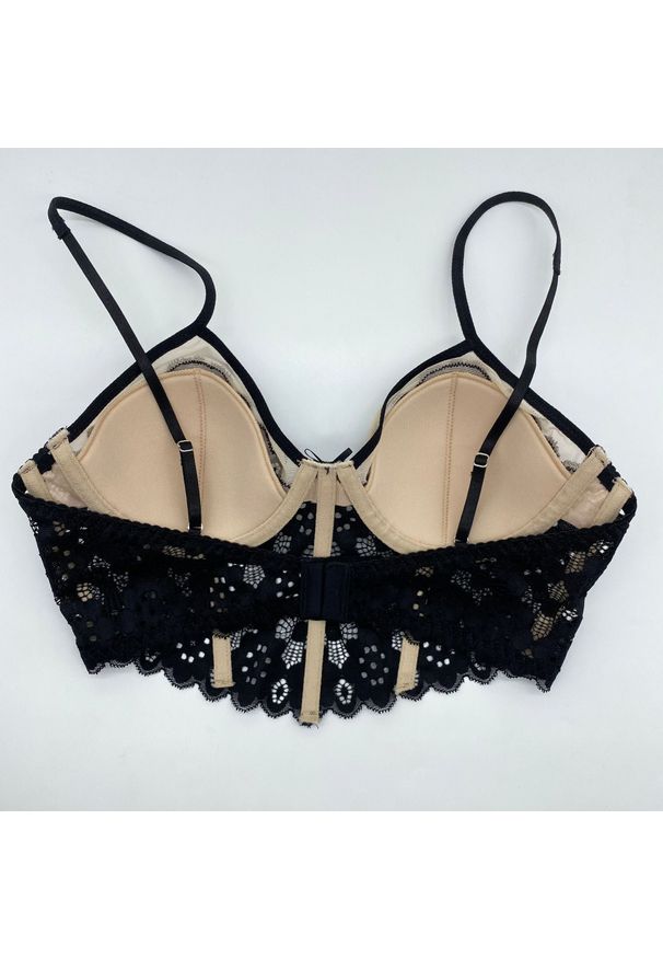 Intica - Braletka push-up z koronki elegancka biustonosz na co dzień Eliza. Kolor: biały. Materiał: koronka. Rodzaj stanika: push-up. Wzór: koronka