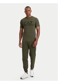EA7 Emporio Armani T-Shirt 7M001412 AF22264 U7014 Zielony ciemny Regular Fit. Kolor: zielony. Materiał: bawełna #5