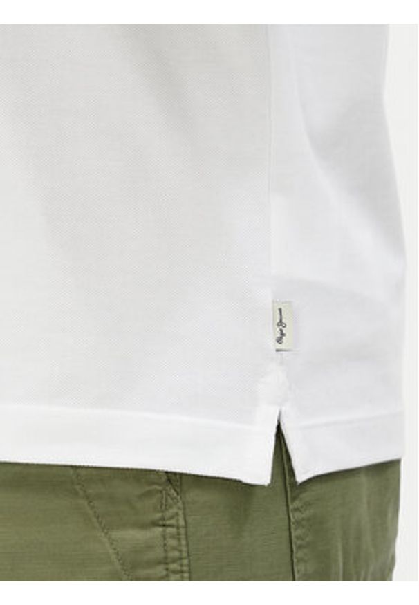 Pepe Jeans Polo Essential PM542298 Biały Regular Fit. Typ kołnierza: polo. Kolor: biały. Materiał: bawełna