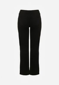 Born2be - Czarne Szerokie Jeansy z Wysokim Stanem z Bawełną i Dodatkiem Wiskozy Eprevia. Okazja: na co dzień. Stan: podwyższony. Kolekcja: plus size. Kolor: czarny. Styl: wizytowy, klasyczny, casual #3