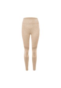 Legginsy treningowe damskie Carpatree Vibe Seamless. Kolor: beżowy. Sport: fitness