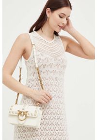 Pinko torebka skórzana kolor biały. Kolor: biały. Materiał: skórzane #5