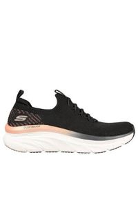 skechers - Buty do chodzenia damskie Skechers Dlux. Zapięcie: bez zapięcia. Kolor: czarny. Materiał: guma, materiał, tkanina, syntetyk. Szerokość cholewki: normalna. Sport: turystyka piesza