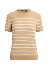Lauren Ralph Lauren - LAUREN RALPH LAUREN T-Shirt Eyelah 200P13973002 Beżowy Regular Fit. Kolor: beżowy. Materiał: syntetyk #3