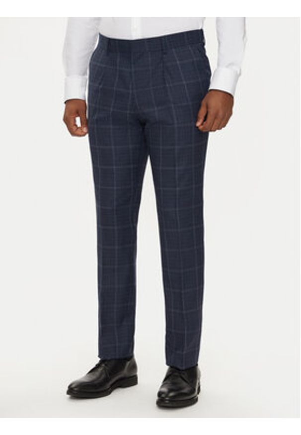 BOSS - Boss Garnitur C-Huge 50521650 Granatowy Slim Fit. Kolor: niebieski. Materiał: wełna