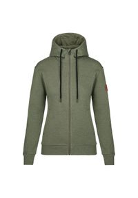 Bluza bawełna damska Kilpi Leines. Typ kołnierza: kaptur. Kolor: zielony. Materiał: bawełna #1