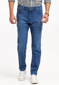 Spodnie Męskie Jeansowe Wrangler River Rustic W112361300, W31 L30. Okazja: na co dzień. Wzór: gładki, bez wzorów. Styl: casual, klasyczny, sportowy, wizytowy #1