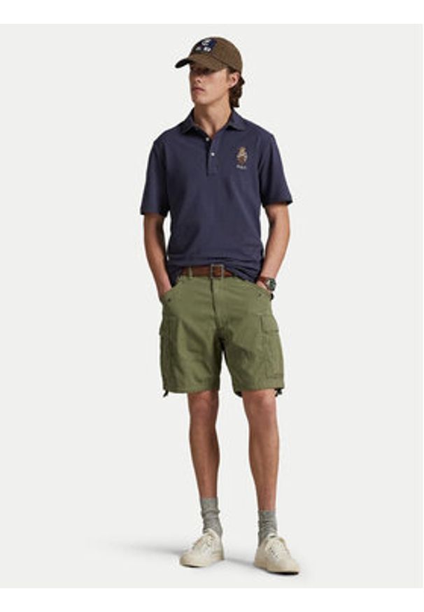 Polo Ralph Lauren Polo 710P00083001 Granatowy Custom Slim Fit. Typ kołnierza: polo. Kolor: niebieski. Materiał: bawełna