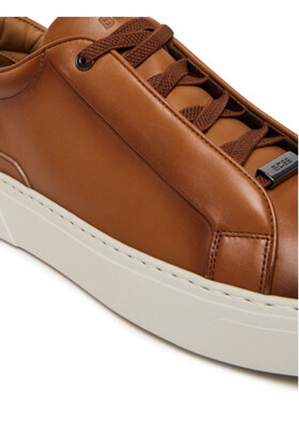 BOSS Sneakersy Gary 50546855 Brązowy. Kolor: brązowy. Materiał: skóra