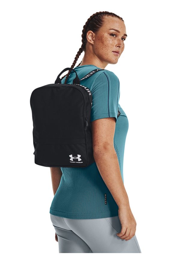 Plecak miejski uniseks Under Armour UA Loudon Backpack Sm - czarny. Kolor: czarny. Materiał: poliester, żakard. Wzór: paski