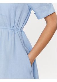 TOMMY HILFIGER - Tommy Hilfiger Sukienka koszulowa WW0WW38422 Niebieski Regular Fit. Kolor: niebieski. Materiał: len. Typ sukienki: koszulowe #3