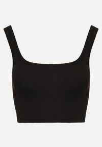Born2be - Czarny Bawełniany Tank Top Bez Rękawów Lomalia. Kolor: czarny. Materiał: bawełna. Długość rękawa: bez rękawów #4