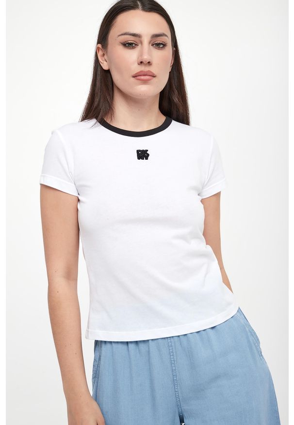 T-shirt damski DKNY JEANS. Materiał: jeans