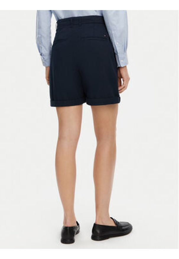 TOMMY HILFIGER - Tommy Hilfiger Szorty materiałowe WW0WW42457 Granatowy Regular Fit. Kolor: niebieski. Materiał: bawełna