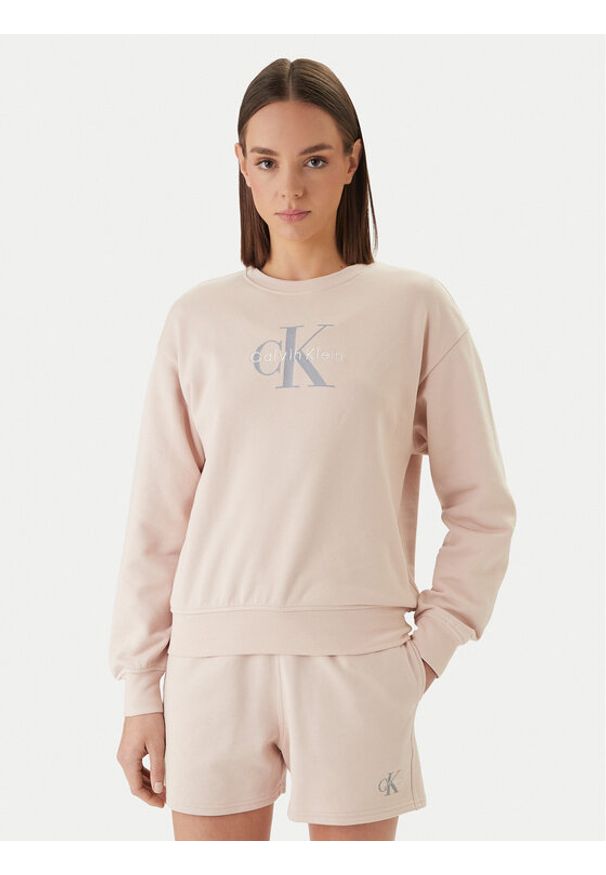 Calvin Klein Jeans Bluza LV047B234G Beżowy Relaxed Fit. Kolor: beżowy. Materiał: bawełna