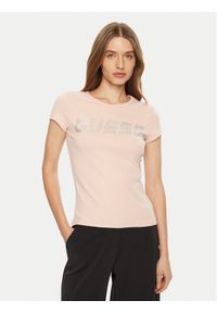 Guess T-Shirt V4BI16 KCIV1 Różowy Regular Fit. Kolor: różowy. Materiał: bawełna