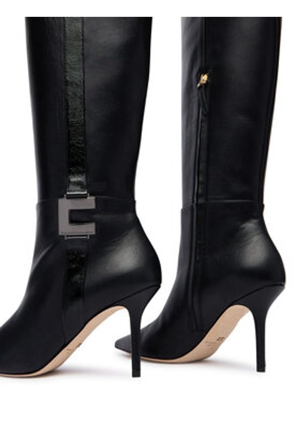 Elisabetta Franchi Kozaki SA-04L-56E2 Czarny. Kolor: czarny. Materiał: skóra