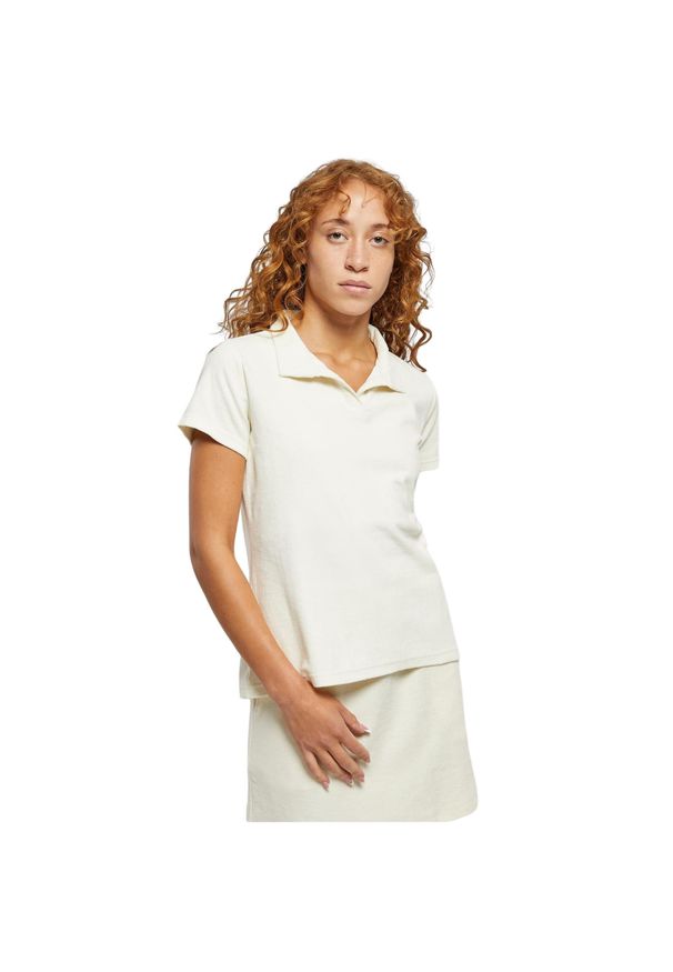 Pływanie kobiet w polo Urban Classics. Typ kołnierza: polo. Kolor: biały. Materiał: polar. Sezon: lato. Styl: sportowy