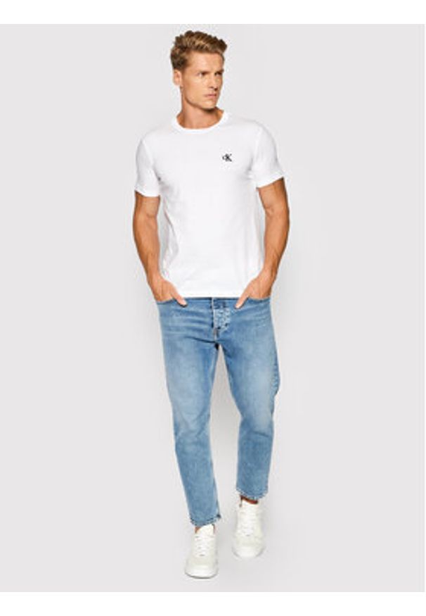 Calvin Klein Jeans T-Shirt Tee Shirt Essential J30J314544 Biały Slim Fit. Kolor: biały. Materiał: bawełna